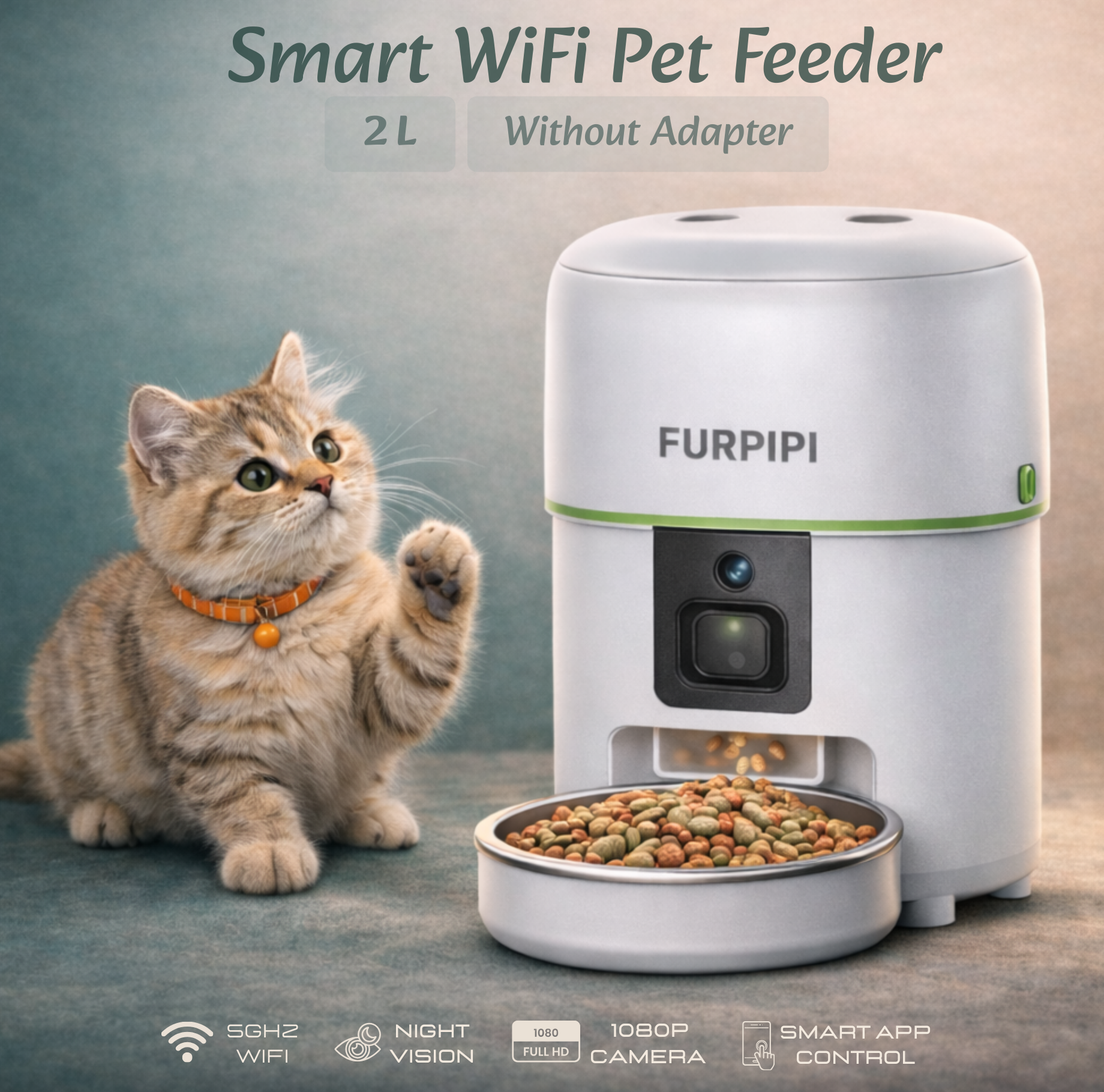 Smart Wi-Fi Pet Feeder with Camera