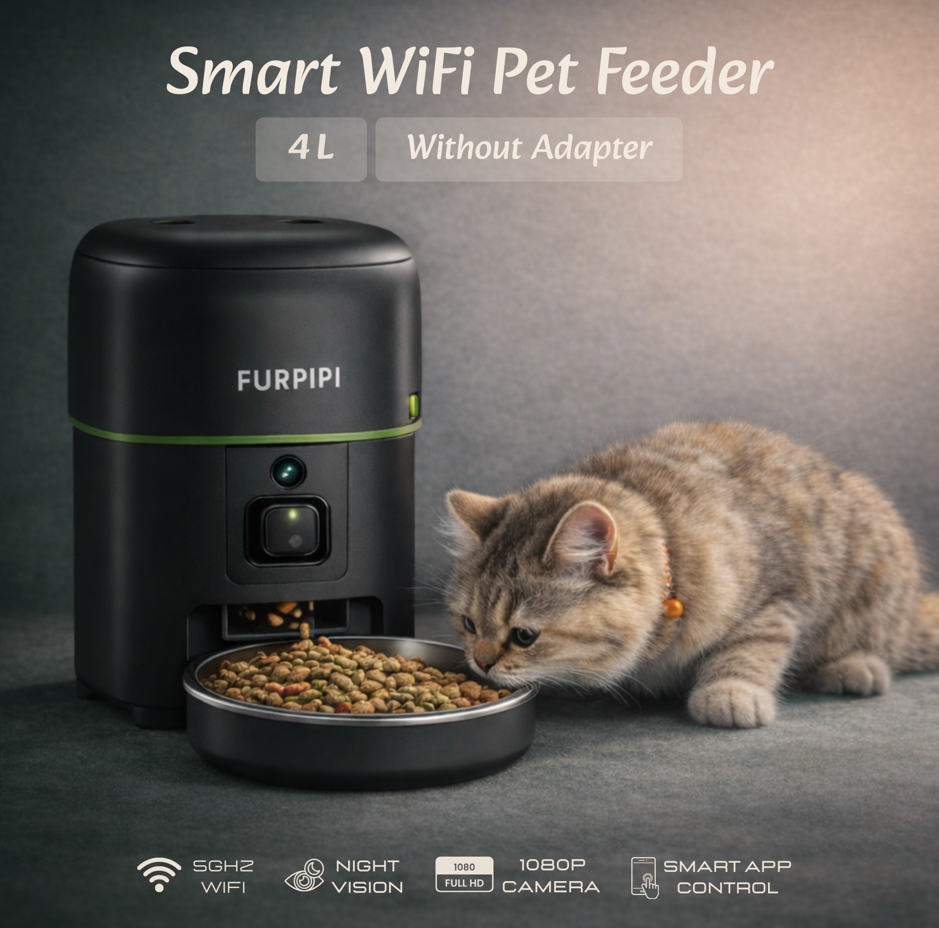 Smart Wi-Fi Pet Feeder with Camera