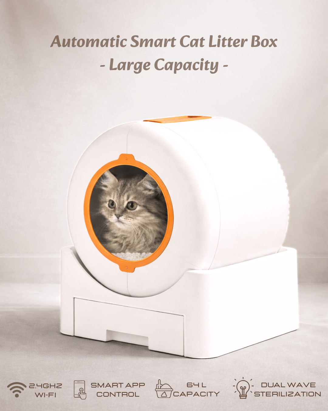 Automatic Smart Cat Litter Box – Large Capacity
