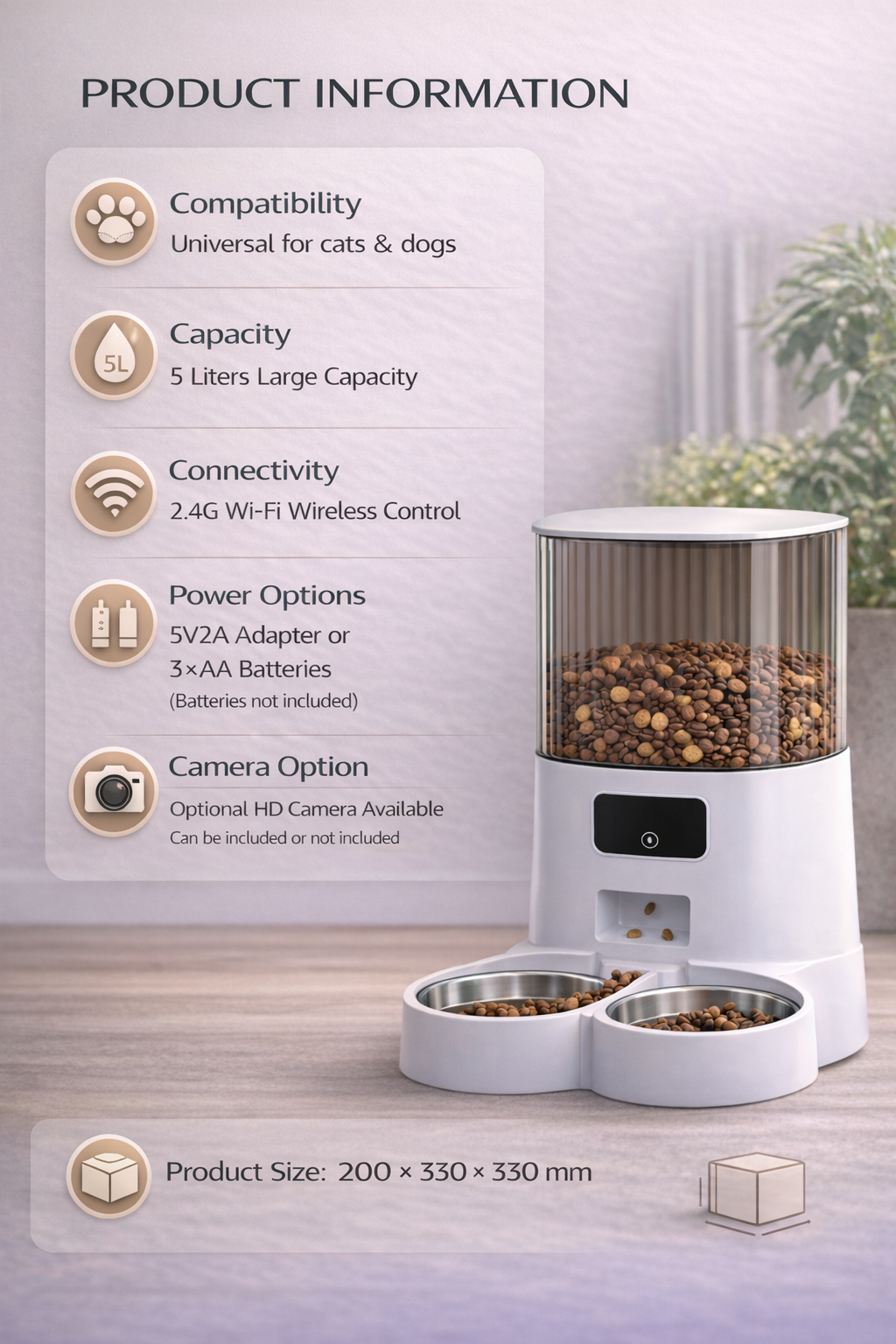 MealTracker (Dual Bowl) Smart Pet feeder